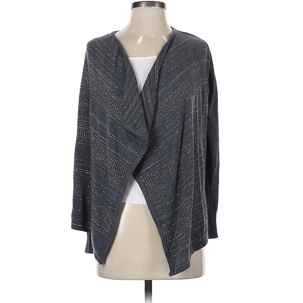 AB Studio Shimmer Stripped Print Cardigan l SIZE S